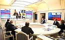 На совещании с постоянными членами Совета Безопасности Российской Федерации в режиме видеоконференции.