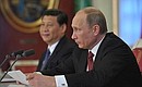 Vladimir Putin and Xi Jinping made press statements following the talks.