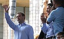 Дмитрий Медведев посетил чемпионат мира по уличному баскетболу, который проходит в олимпийском комплексе «Лужники» в рамках международного спортивного форума «Россия – спортивная держава».