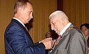 President Putin awarded Dagestan poet and public figure Rasul Gamzatov the Order of St Apostle Andrew the First-Called.