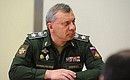 Deputy Defence Minister Yury Borisov at a meeting with the Defence Ministry leadership and representatives of defence industry enterprises.
