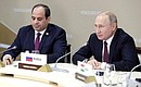 Vladimir Putin and President of the Arab Republic of Egypt, African Union Chairman and Co-Chairman of the Russia-Africa Summit Abdel Fattah el-Sisi took part in a working breakfast with the leaders of African regional organisations.
