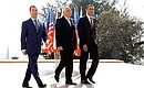 С Президентом Чехии Вацлавом Клаусом (в центре) и Президентом США Бараком Обамой.