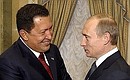 Meeting with Venezuelan President Hugo Chavez.