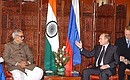 President Putin with Indian Vice President Bhairon Singh Shekhawat.