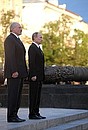 Wreath-laying ceremony at the Victory Memorial. With President of Belarus Alexander Lukashenko.