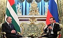 С Президентом Республики Абхазия Александром Анквабом.