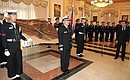 Ceremony of transferring the Varyag cruiser flag.