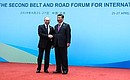 With President of the People's Republic of China Xi Jinping before a roundtable discussion at the Belt and Road Forum for International Cooperation. Photo: TASS