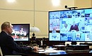 During a meting with healthcare professionals (via videoconference).