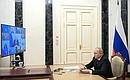 Meeting with members of the Government Coordination Council on the needs of the Russian Armed Forces (via videoconference).
