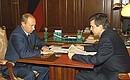 Working meeting with Chairman of the Pension Fund Mikhail Zurabov.