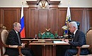 Meeting with Acting Head of the Republic of Daghestan Vladimir Vasilyev.