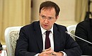 Министр культуры Владимир Мединский на заседании Совета по межнациональным отношениям.