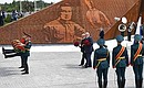 With President of Belarus Alexander Lukashenko at the ceremony to unveil the Rzhev Memorial to the Soviet Soldier. Photo: RIA Novosti