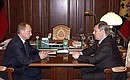 President Vladimir Putin meeting with Mikhail Kasyanov.