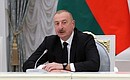 President of the Republic of Azerbaijan Ilham Aliyev at the meeting with veteran builders and workers of the Baikal-Amur Mainline.