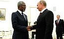 Встреча со спецпосланником ООН и ЛАГ Кофи Аннаном.