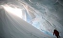 Visiting a cave in the Polar Aviators’ Glacier on Alexandra Land in the Franz Josef Land Archipelago.