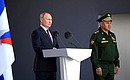 With Defence Minister Sergei Shoigu at the opening ceremony of the Army 2021 International Military Technical Forum and the International Army Games 2021. Photo: RIA Novosti