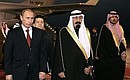 Официальная церемония встречи Владимира Путина Королем Саудовской Аравии Абдаллой бен Абделем Азизом аль-Саудом.