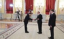 Letter of credence was presented to the President of Russia by Lee Sok-bae (Republic of Korea).