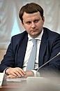 Minister of Economic Development Maxim Oreshkin at a meeting of the Council for the Local Self-Government Development.