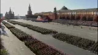 Выступление на военном параде в честь 61-й годовщины Победы в Великой Отечественной войне