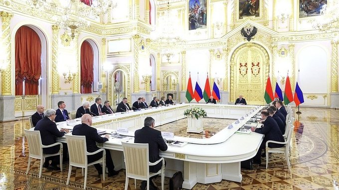 Заседание Высшего Государственного Совета Союзного государства России и Белоруссии