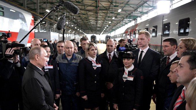 Встреча с работниками ремонтно-экипировочного депо на железнодорожной станции «Москва-Киевская»