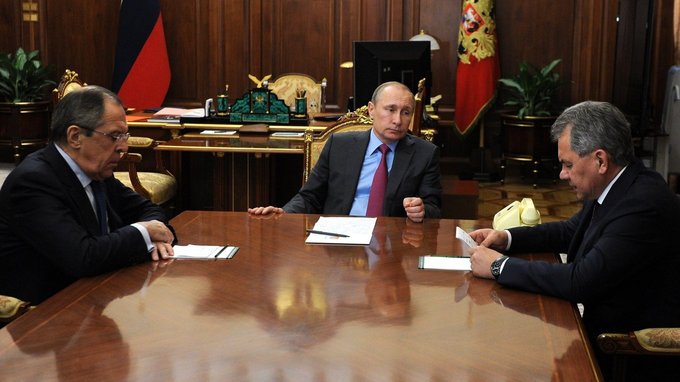 Meeting with Sergei Lavrov and Sergei Shoigu