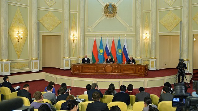Заявление для прессы по итогам встречи лидеров России, Белоруссии и Казахстана