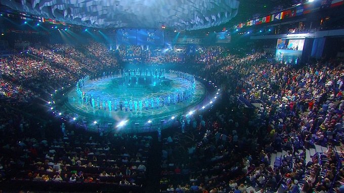 Выступление на церемонии открытия XVI чемпионата мира по водным видам спорта