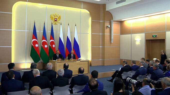 Заявления для прессы по итогам переговоров с Президентом Азербайджана Ильхамом Алиевым