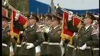 Выступление на военном параде в честь 62-й годовщины Победы в Великой Отечественной войне
