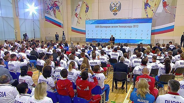 Вступительное слово на встрече с участниками Универсиады в Казани