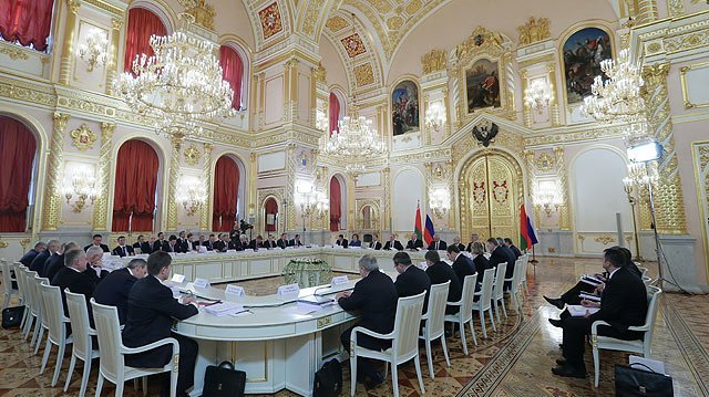 Начало заседания Высшего Государственного Совета Союзного государства России и Белоруссии