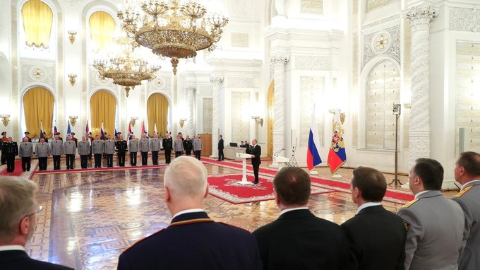 Церемония представления Президенту высших офицеров и прокуроров