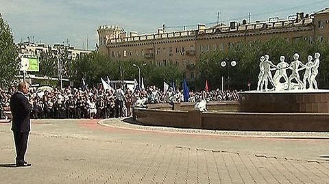 Выступление на церемонии открытия воссозданного фонтана «Детский хоровод»