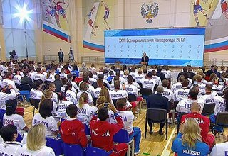 Вступительное слово на встрече с участниками Универсиады в Казани