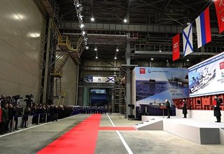 Церемония закладки патрульного корабля ледового класса «Николай Зубов»
