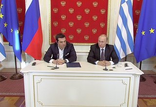 Пресс-конференция по итогам переговоров с Премьер-министром Греции Алексисом Ципрасом