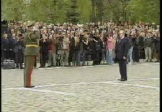 Выступление на торжественном смотре по случаю 70-летия Президентского полка