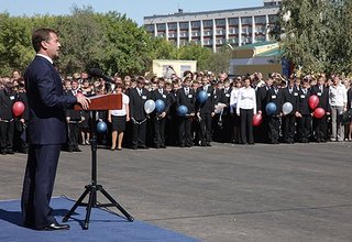 Выступление на открытии первого президентского кадетского училища