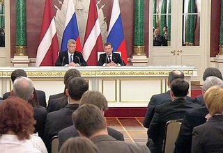 Пресс-конференция по итогам российско-латвийских переговоров