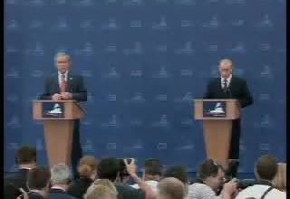 Пресс-конференция по итогам переговоров с Президентом США Джорджем Бушем
