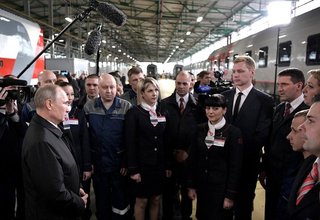 Встреча с работниками ремонтно-экипировочного депо на железнодорожной станции «Москва-Киевская»