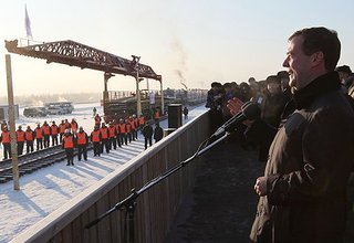 Открытие участка железной дороги, соединяющей Якутию с основными магистралями страны