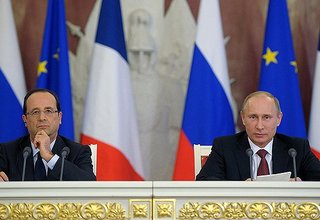 Пресс-конференция по итогам переговоров с Президентом Франции Франсуа Олландом