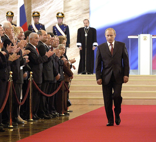 Vladimir Putin at the presidential inauguration ceremony.